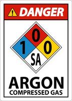 nfpa gevaar argon gecomprimeerd gas 1-0-0-sa teken vector