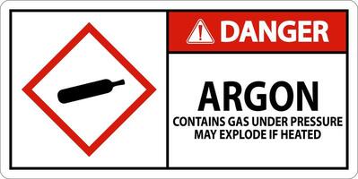 gevaar argon ghs teken op witte achtergrond vector