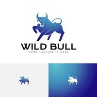 wilde boze stier dieren in het wild power dier logo vector