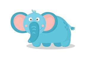 een cartoon schattige olifant. afrikaans dier. stripfiguur. de vriendelijke olifant. schattig klein Afrikaans dier voor modedruk, kinderkleding, kinderkamer, poster, uitnodiging, wenskaartontwerp vector