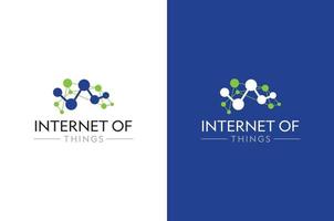 een hersentechnologie-logo-ontwerp voor een internet of things-bedrijf dat iot of een iot vector-logo-ontwerpconcept vertegenwoordigt vector