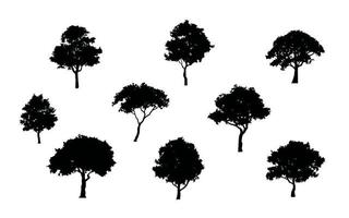 set van boom silhouetten vector