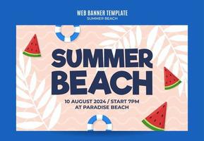 zomerdag - strandfeest webbanner voor sociale media poster, banner, ruimte en achtergrond vector