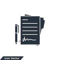 contract pictogram logo vectorillustratie. documentsymboolsjabloon voor grafische en webdesigncollectie vector