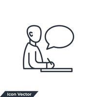 interview pictogram logo vectorillustratie. conferentiesymboolsjabloon voor grafische en webdesigncollectie vector