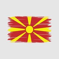 vlagborstel van noord-macedonië. nationale vlag vector