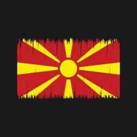 vlagborstel van noord-macedonië. nationale vlag vector