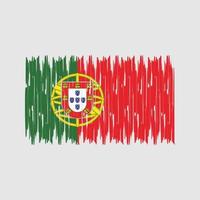 Portugese vlag penseelstreken. nationale vlag vector