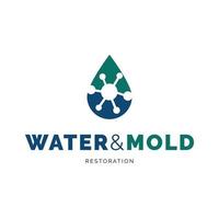 water schimmel restauratie pictogram logo ontwerp inspiratie vector