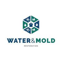 water schimmel restauratie pictogram logo ontwerp inspiratie vector