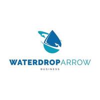 waterdruppel pijlpictogram logo ontwerp inspiratie vector