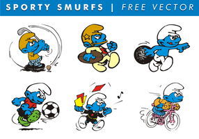 Sportieve Smurfen Gratis Vector