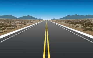 lege rechte snelweg in woestijnillustratie vector
