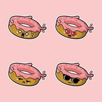 vectorillustratie van schattige donut emoji vector