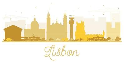 Lissabon stad skyline gouden silhouet. vector