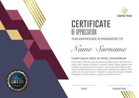 certificaatsjabloon met luxe en modern patroon, vectorillustratie vector