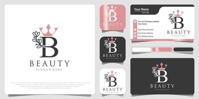 letter b-logo met kroon creatief concept voor bedrijfsbedrijf beauty spa vector