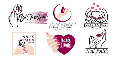 vector logo-ontwerp voor manicure en nagels salon