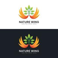 vector logo illustratie abstract natuur vleugels gradiënt stijl