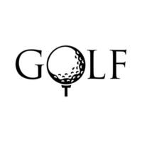 golf sport logo ontwerpsjabloon, gouden club logo. geïsoleerd op een witte achtergrond. vector