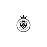 leeuwenkoning logo en leeuwenkop en kroon met lauwerkrans vector. vector