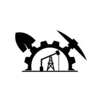 mijnbouw bedrijfslogo. brand gas logo mijnen, geïsoleerd op een witte achtergrond. vector