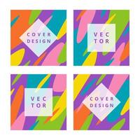 set van moderne ontwerpsjabloon met abstracte vloeiende vormen in felle kleuren. eenvoudige vierkante achtergrond voor flyer, spandoek, poster en branding design. mode vectorillustratie vector