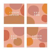 abstracte set van eenvoudige vierkante achtergronden met ronde vormen in pastelkleuren. moderne ontwerpsjabloon met ruimte voor tekst. minimaal omslagontwerp. geometrie samenstelling van cirkels. vector illustratie