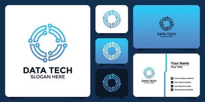 logo en merkkaart voor beveiligingstechnologie vector