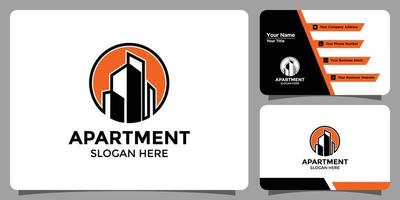 appartement ontwerp logo met visitekaartje vector