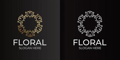 minimalistisch logo voor decoratieve bloemen vector