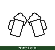 fles en glas pictogram vector logo ontwerp illustratie