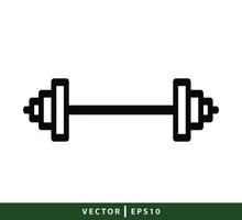 barbell pictogram vector logo ontwerpsjabloon