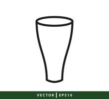 fles en glas pictogram vector logo ontwerp illustratie