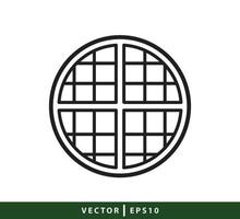 wafel eten pictogram vector logo ontwerpsjabloon