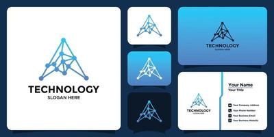 technologie ontwerp logo en branding kaart vector