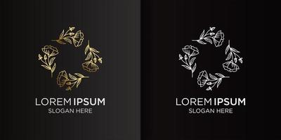 minimalistisch logo voor decoratieve bloemen vector