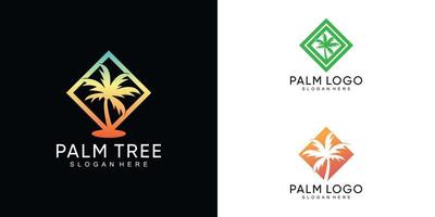 palmboom logo ontwerpsjabloon met moderne concept premium vector