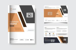 bedrijfsprofiel bi-fold brochure sjabloonontwerp vector