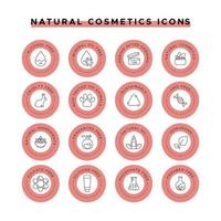 pictogrammen voor natuurlijke cosmetica vector