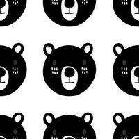 naadloze Scandinavische tekening. vector kinder achtergrond met een beer. ontwerp voor prints, shirts en posters.