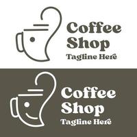 koffiekopje lijntekeningen logo vector