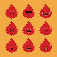 vuurbal emoticon icon set vector