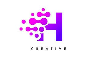 bubbels stippen letter h logo ontwerp. creatieve letterpictogram met blauwe bubbels en ronde stippen vector