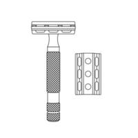 wegwerp scheermes overzicht pictogram illustratie op witte achtergrond vector