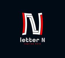letter n logo-ontwerp. unieke speciale serie. creatieve minimale ontwerpsjabloon vectorillustratie vector