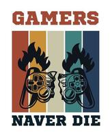 gamer t-shirt sjabloonontwerp. vector