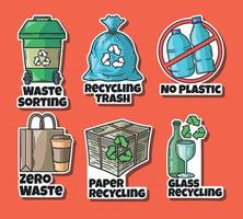 stickers voor thuis recyclen vector