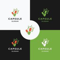 capsule logo pictogram platte ontwerpsjabloon vector