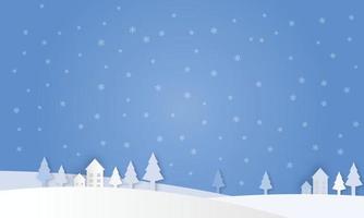 kerst winterlandschap met sneeuwvlok vectorillustratie vector